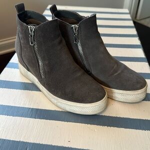 Steve Madden Wedgie (Wedge) Sneaker - Grey Suede